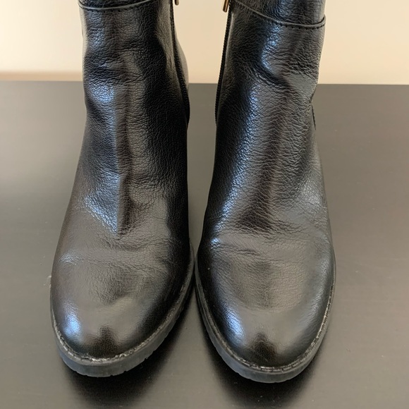 Leather Booties with Gold Accent - Picture 2 of 5